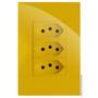 Imagem de Conjunto Tomada Tripla 20A 4X2 Recta Mostarda Brg11233-1Mt