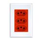 Imagem de Conjunto Tomada Tripla 20A Vermelho Placa 4x2 Com Suporte 3 Módulos Evidence - FAME