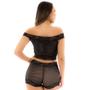 Imagem de Conjunto Top e Mini Short Arrastão Com Transparência Malícia - Preto