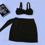 Imagem de Conjunto Top e Saia Linho com Faixa Transpassada Moda Elegante