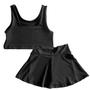 Imagem de Conjunto Top + Saia Short Roupa Ginástica Infantil Feminina Esporte Moda Menina Fitness