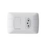Imagem de Conjunto Tramontina Aria 4X2 Branco Com Placa (1 Simples+1Tomada )  57241/064