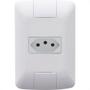 Imagem de Conjunto Tramontina Aria 4X2 Branco Com Placa (1 Tomada 20A) 57241/013