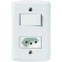 Imagem de Conjunto Tramontina Lux 4X2 Branco Com Placa (1 Simples+1Tomada )