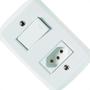 Imagem de Conjunto Tramontina Lux 4X2 Branco Com Placa (1 Simples+1Tomada )