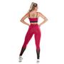 Imagem de Conjunto Treino Feminino Top Regulador Calça Legging Cós Alto Poliamida Zero Transparencia UV50+