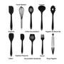 Conjunto Utensílios Profissional 10 Peças Cozinha Silicone PRETO Talher escumadeira concha colher - X-matte Imagem de Conjunto Utensílios Profissional 10 Peças Cozinha Silicone PRETO Talher escumadeira concha colher
