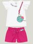 Imagem de Conjunto Verão Estiloso Infantil Menina Blusa e Shorts Sarja Infantil Menina - MalweeKids