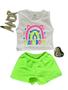 Imagem de Conjunto Verão Feminino Blusinha e Short Raga kids Arco-Iris