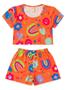 Imagem de Conjunto Verão Menina Vitamina Cropped e Shorts Com Cadarço