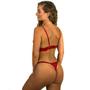 Imagem de Conjunto Vermelho Lingerie Fina Sexy Moda Íntima Renda