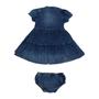 Imagem de Conjunto Vestido Com Calcinha Bebê Menina Jeans Clarice