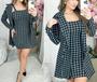 Imagem de Conjunto Vestido Xadrez E Sobretudo Inverno