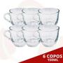 Imagem de Conjunto Xicaras Linha Cha Cafe Vidro 150Ml Resistente - 6 UN