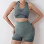 Imagem de Conjuntos Academia Fitness Feminino Leggings Top Bra Shorts Levanta Bumbum