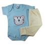 Imagem de Conjuto Body e Calça Bebe Body Manga Curta e Longa Mijao Calça Vira Pé Liso Estampado Kit4 Pçs Menino Infantil 100 algodão Antialérgico Baby Deluxe