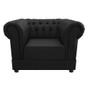 Imagem de Conjuto Sofá Namoradeira e Poltrona Decorativa Capitonê Chesterfield Suede Preto Escritório Sala de Estar Consultório Recepção - AM Decor