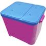 Imagem de Container Porta Ração Canister Plástico com Tampa Azul Protege Conserva Furacão Pet 15 Kg Rosa com Tampa Azul