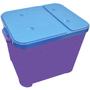 Imagem de Container Porta Ração Canister Plástico com Tampa Azul Protege Conserva Furacão Pet 15 Kg Roxo com Tampa Azul