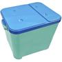 Imagem de Container Porta Ração Canister Plástico com Tampa Azul Protege Conserva Furacão Pet 15 Kg Verde com Tampa Azul