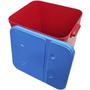 Imagem de Container Porta Ração Canister Plástico com Tampa Azul Protege Conserva Furacão Pet 15 Kg Vermelho com Tampa Azul