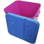 Imagem de Container Porta Ração Canister Plástico com Tampa Azul Protege Conserva Furacão Pet 15 Kg