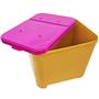 Imagem de Container Porta Ração Canister Plástico com Tampa Rosa Protege Conserva Furacão Pet 15 Kg Amarelo com Tampa Rosa