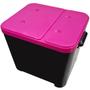 Imagem de Container Porta Ração Canister Plástico com Tampa Rosa Protege Conserva Furacão Pet 15 Kg Black com Tampa Rosa