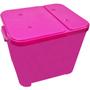 Imagem de Container Porta Ração Canister Plástico com Tampa Rosa Protege Conserva Furacão Pet 15 Kg Rosa com Tampa Rosa