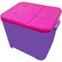 Imagem de Container Porta Ração Canister Plástico com Tampa Rosa Protege Conserva Furacão Pet 15 Kg Roxo com Tampa Rosa