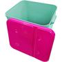 Imagem de Container Porta Ração Canister Plástico com Tampa Rosa Protege Conserva Furacão Pet 15 Kg Verde com Tampa Rosa