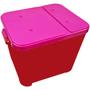 Imagem de Container Porta Ração Canister Plástico com Tampa Rosa Protege Conserva Furacão Pet 15 Kg