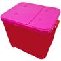 Imagem de Container Porta Ração Canister Plástico com Tampa Rosa Protege Conserva Furacão Pet 15 Kg