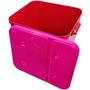Imagem de Container Porta Ração Canister Plástico com Tampa Rosa Protege Conserva Furacão Pet 15 Kg