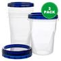 Imagem de Containers Plásticos Deli PLASTICPRO 960ml - Pacote com 3 Unidades - Tampa Rosqueável