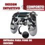 Controle Joystick Sem Fio Compatível P 4 Camuflado Wireless Camuflado Personalizado - Doubleshock Imagem de Controle Joystick Sem Fio Compatível P 4 Camuflado Wireless Camuflado Personalizado