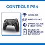 Imagem de Controle Para Ps4 - Preto Com Playstation4 E Pc Sem Fio