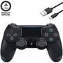 Imagem de Controle PS4 Sem Fio Dualshock 4 Preto Onix Black Original + Cabo de Carregamento