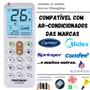 Imagem de Controle Remoto Universal K-2080e compatível com Ar Condicionado Carrier Comfee Midea Springer Toshiba e muitas outras marcas