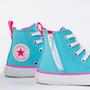 Imagem de Converse Tênis Chuck Taylor All Star Infantil Azul Claro/Rosa Choque/Branco