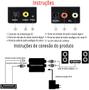 Imagem de Conversor Audio Optico Digital Fibra/coaxial p/ Rca Analogico Modo De Áudio Na Tv Tem Que Estar Pcm