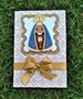 Imagem de Convite Padrinhos de Consagração - PERSONALIZADO - Capa DOURADA com Santinha - Acompanha Mini Terço 