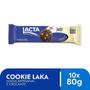 Imagem de Cookies Laka Chocolate Branco E Ao Leite Kit 10 Packs De 80G