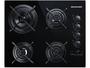 Imagem de Cooktop 4 Bocas a Gás GLP Brastemp Vidro Temperado - Touch com Timer Preto Ative! BDT62AE