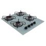 Imagem de Cooktop 4 Bocas Premium Ultra Chama - Marmorizado Branco