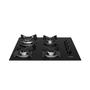 Imagem de Cooktop 4 Bocas Preto com Mesa de Vidro e Tripla Chama Dako Supreme Bivolt