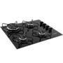 Imagem de Cooktop 4 Bocas Suggar: Vidro, Tripla Chama e Acendimento Automático Preto Bivolt.