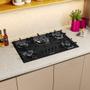 Imagem de Cooktop 5 Bocas Mueller G5 Tripla Chama Super Automático Preto Bivolt