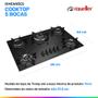 Cooktop 5 Bocas Mueller MCG5BC Tripla Chama Preto Bivolt Imagem de Cooktop 5 Bocas Mueller MCG5BC Tripla Chama Preto Bivolt