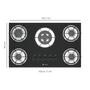 Imagem de Cooktop 5 Bocas Venax Sognare Tripla Chama Preto Gas Glp